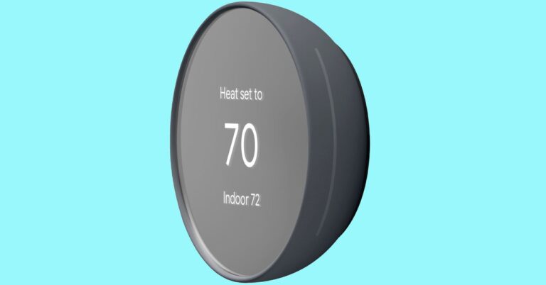 Google Nest Thermostat Color Background SOURCE Best Buy