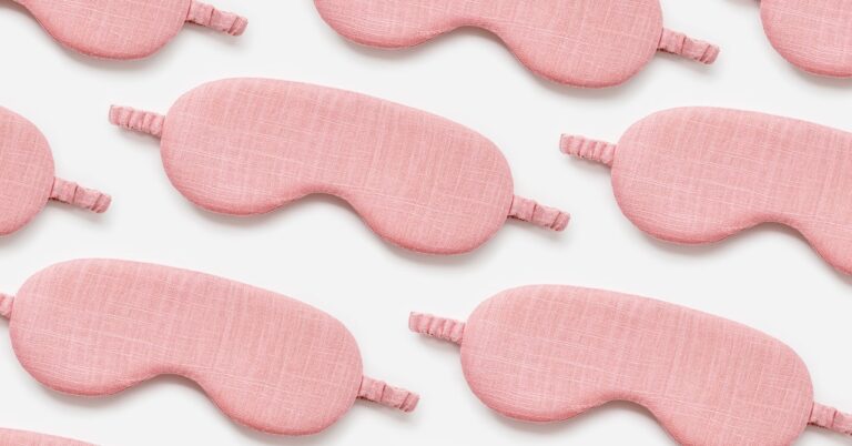 Sleep masks pink pattern GettyImages 1893720073 yrabota cropped