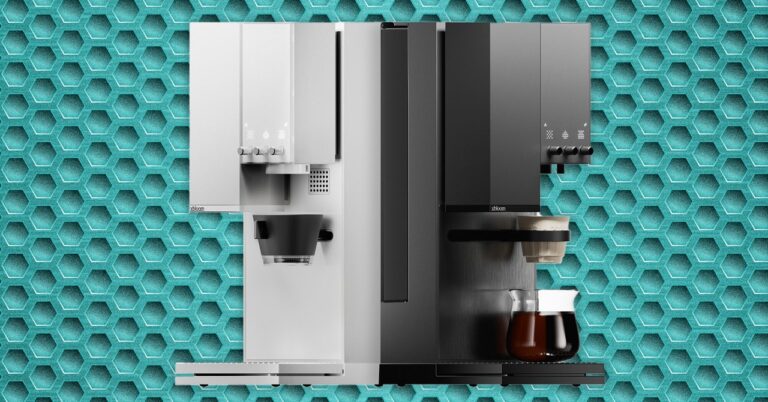 xBloom Studio Coffee Machine white black Abstract Background SOURCE xBloom