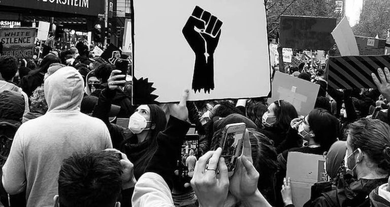black lives matter protest blm sign protesters protestors anti racism people street